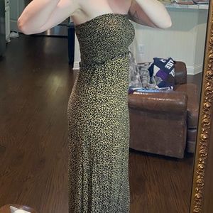 Leopard strapless maxi dress